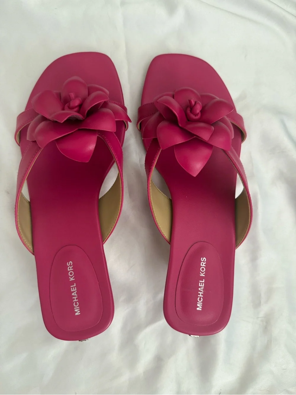 Michael Kors Hot Pink Floral Slide Mules
